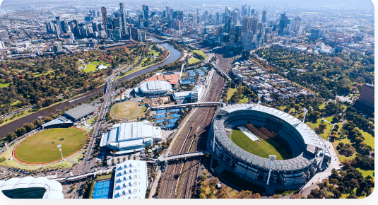 Melbourne city and stadium precinct